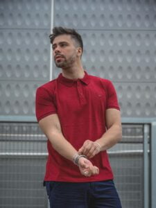 Πόλο ανδρική μπλούζα σε βαθύ κόκκινο χρώμα