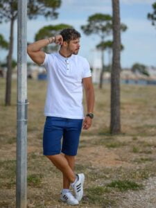 Βαμβακερή βερμούδα σε μπλε