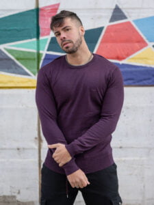 Πλεκτή ψιλή μπλούζα σε μπορντώ