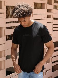 T-shirt ανδρικό με ανάγλυφο διακριτικό τύπωμα 10-607