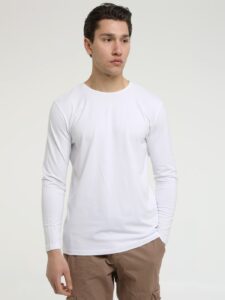 Basic βαμβακερή μπλούζα σε άσπρο