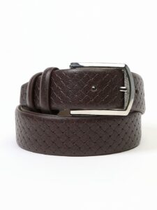 Ζώνη κλασσική σε τεχνόδερμα καφέ