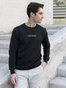 Ανδρική Λεπτή Μπλούζα Φούτερ LOST MINDS 10-655 Μαύρο