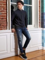 Μπλούζα Με Μακρύ Μανίκι COLOMBOUS 206024 Μαύρο - Image 3