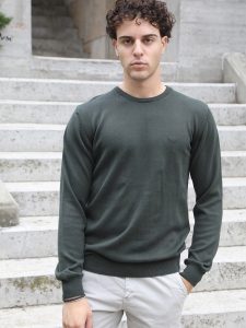 Ανδρική Λεπτή Πλεκτή Μπλούζα 10-670 Χακί