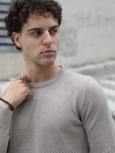 Ανδρική Μπλούζα Με Λεπτή Πλέξη 10-660 Μπεζ