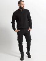 Ανδρική Μπλούζα Πλεκτή Με Φερμουάρ 10-665 Μαύρο - Image 2