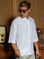 Πουκαμίσα Με Μάο Γιακά Και Μανίκι 3/4 Kody 33-7405 Λευκό Slim-fit - Image 3