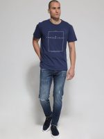 Ανδρικό Βαμβακερό Κοντομάνικο T-shirt Fun 207032 Μπλε - Image 3