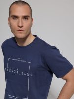 Ανδρικό Βαμβακερό Κοντομάνικο T-shirt Fun 207032 Μπλε