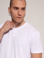 Βαμβακερό T-shirt Με Ιδιαίτερη Πλέξη Roan 207017 Λευκό - Image 2