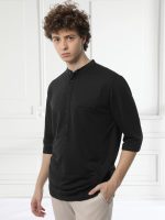 Μπλούζα T-shirt Με Κουμπιά Valerio 270-220 Μαύρο - Image 4