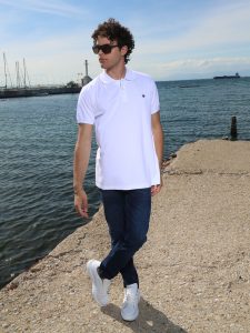 Ανδρικό POLO Oversized Κοντομάνικο T-shirt 10-687 Λευκό