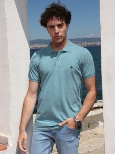 Ανδρικό POLO Κοντομάνικο T-shirt 10-690 Σιελ - Μεγάλα Νούμερα