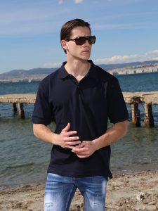 Ανδρικό POLO Κοντομάνικο T-shirt 10-691 Μπλε - Μεγάλα Νούμερα