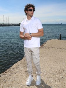 Ανδρικό POLO Κοντομάνικο T-shirt 10-697 Λευκό