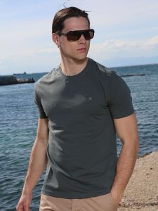 Κοντομάνικο Μπλουζάκι T-shirt 10-706 Χακί - Μεγάλα Νούμερα