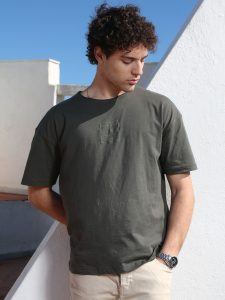 Ανδρικό Oversized Κοντομάνικο T-shirt 10-716 Χακί