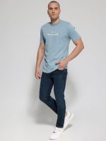 Ανδρικό Βαμβακερό Κοντομάνικο T-shirt 10-684 Σιελ - Image 3