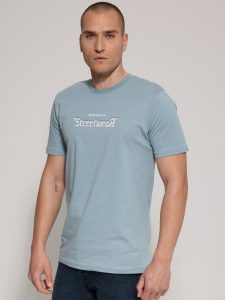 Ανδρικό Βαμβακερό Κοντομάνικο T-shirt 10-684 Σιελ