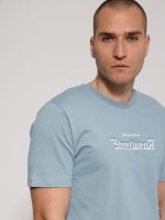 Ανδρικό Βαμβακερό Κοντομάνικο T-shirt 10-684 Σιελ - Image 2