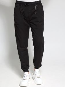 Υφασμάτινο Φορμοπαντέλονο Με λάστιχο & Κορδόνι 40-174 Μαύρο