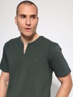 Ανδρικό Βαμβακερό Κοντομάνικο T-shirt 10-704 Χακί