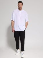 Κοντομάνικη Πουκαμίσα Με Μάο Γιακά Bahamas 33-7432 Λευκό - Image 5