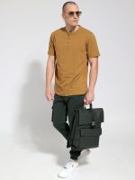 Κοντομάνικο Μπλουζάκι Με Κουμπάκια 10-701 Μουσταρδί - Μεγάλα Νούμερα - Image 3