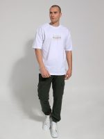 Ανδρικό Βαμβακερό Oversized Κοντομάνικο T-shirt 10-679 Λευκό - Image 4