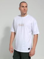Ανδρικό Βαμβακερό Oversized Κοντομάνικο T-shirt 10-679 Λευκό - Image 3