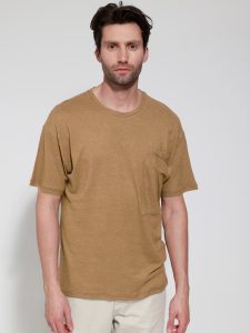 Ανδρικό Λινό Oversize T-shirt Gredy 207019 Καμηλό