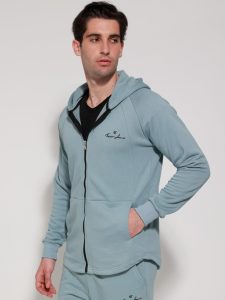 Βαμβακερή Ζακέτα Με Κουκούλα Chicago 33-2670 Light Blue