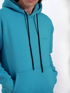 Μπλούζα Hoodie Με Κουκούλα Oversize FELICE 206050 Πετρόλ
