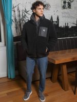 Ανδρικό Κοντό Teddy Bear Jacket Μπουφάν 20-140 Μαύρο - Image 4