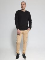 Ανδρική Λεπτή Μπλούζα Φούτερ 10-725 Μαύρο - Image 3