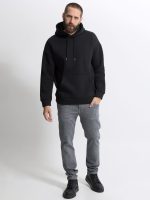 Oversize Ανδρική Μπλούζα Με Κουκούλα & Τσέπες 10-721 Μαύρο - Image 3