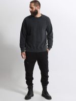 Oversize Ανδρική Μπλούζα Πετροπλυμένη 10-727 Μαύρο - Image 3