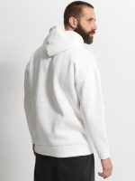 Oversize Ανδρική Μπλούζα Με Κουκούλα & Τσέπες 10-723 Λευκό - Image 4