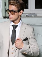 Ανδρικό Κοστούμι Με Γιλέκο RICO 2019 Μπεζ - Image 4