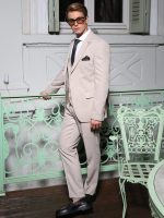 Ανδρικό Κοστούμι Με Γιλέκο RICO 2019 Μπεζ - Image 3