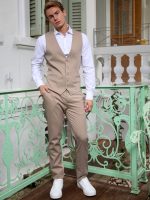 Ανδρικό Γιλέκο Με Κουμπάκια ANDRIANO 9423 Καμηλό - Image 3