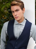 Ανδρικό Γιλέκο Με Κουμπάκια DOMENICO 9422 Μπλε - Image 5