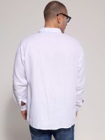 Ανδρικό Λινό Πουκάμισο 80-207 Λευκό - Image 4