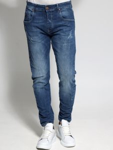 Ανδρικό Jean Παντελόνι Με Φθορές 40-177 Μπλε