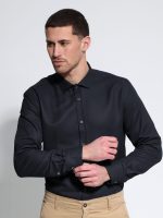 Ανδρικό Πουκάμισο Slim-fit BRUNO 33-7450 Μαύρο - Image 4
