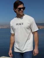 Ανδρικό Oversized T-shirt BUTTERFLY EFFECT 10-729 Λευκό - Image 5