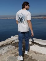 Ανδρικό Oversized T-shirt BUTTERFLY EFFECT 10-729 Λευκό - Image 6