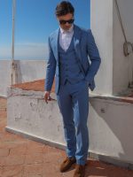 Ανδρικό Κοστούμι Με Γιλέκο DONTE 2015 Light Blue - Image 4