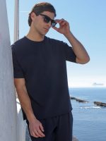 Κοντομάνικο Oversize Μπλουζάκι CARLO 207093 Μπλε - Image 3